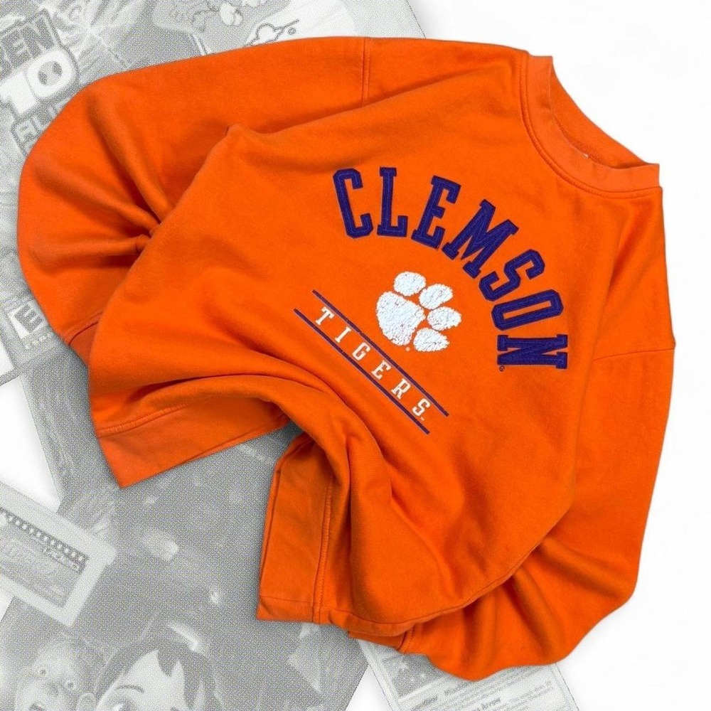 Y2K Champion Graphic Clemson Tigers University Pullover Sweatshirt Crewneck